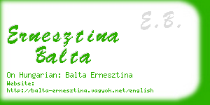 ernesztina balta business card